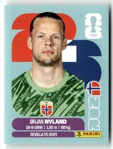 NOR2 Orjan Nyland Norwegia Base Naklejki FIFA World Cup 2026 Panini