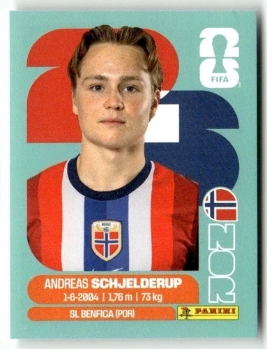 NOR12 Andreas Schjelderup Norwegia Base Naklejki FIFA World Cup 2026 Panini