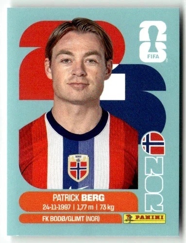 NOR14 Patrick Berg Norwegia Base Naklejki FIFA World Cup 2026 Panini