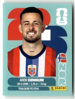NOR17 Aron Dønnum Norwegia Base Naklejki FIFA World Cup 2026 Panini