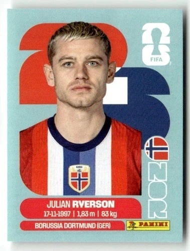 NOR3 Julian Ryerson Norwegia Base Naklejki FIFA World Cup 2026 Panini