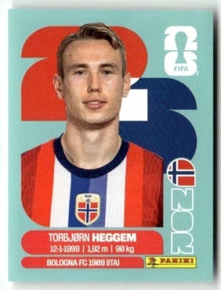 NOR8 Torbjørn Heggem Norwegia Base Naklejki FIFA World Cup 2026 Panini
