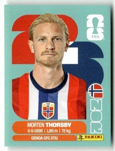 NOR9 Morten Thorsby Norwegia Base Naklejki FIFA World Cup 2026 Panini
