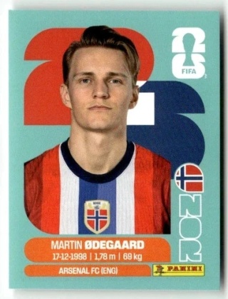 NOR10 Martin Ødegaard Norwegia Base Naklejki FIFA World Cup 2026 Panini