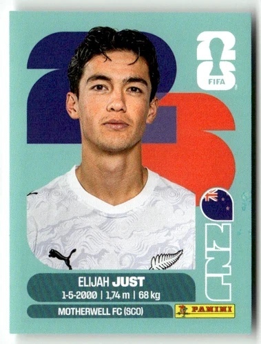 NZL18 Elijah Just Nowa Zelandia Base Naklejki FIFA World Cup 2026 Panini