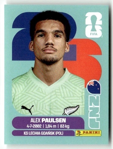 NZL3 Alex Paulsen Nowa Zelandia Base Naklejki FIFA World Cup 2026 Panini