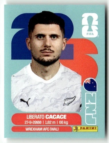 NZL5 Liberato Cacace Nowa Zelandia Base Naklejki FIFA World Cup 2026 Panini