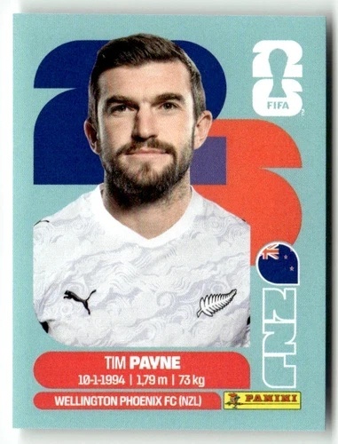 NZL6 Tim Payne Nowa Zelandia Base Naklejki FIFA World Cup 2026 Panini