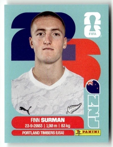 NZL9 Finn Surman Nowa Zelandia Base Naklejki FIFA World Cup 2026 Panini