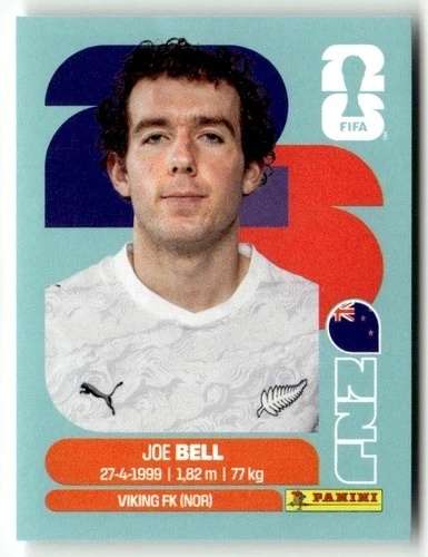 NZL10 Joe Bell Nowa Zelandia Base Naklejki FIFA World Cup 2026 Panini