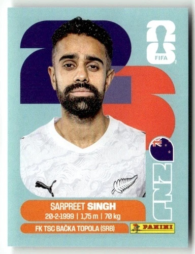 NZL11 Sarpreet Singh Nowa Zelandia Base Naklejki FIFA World Cup 2026 Panini