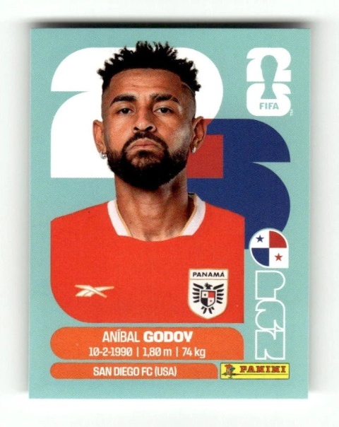 PAN11 Aníbal Godoy Panama Base Naklejki FIFA World Cup 2026 Panini