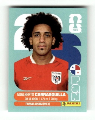 PAN12 Adalberto Carrasquilla Panama Base Naklejki FIFA World Cup 2026 Panini