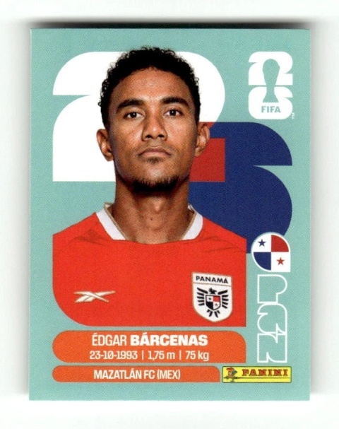 PAN14 Édgar Bárcenas Panama Base Naklejki FIFA World Cup 2026 Panini