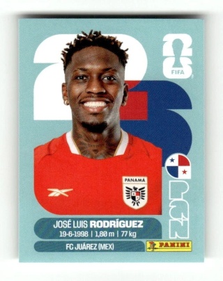 PAN19 Jose Luiz Rodriguez Panama Base Naklejki FIFA World Cup 2026 Panini