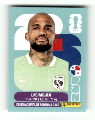 PAN3 Luis Mejia Panama Base Naklejki FIFA World Cup 2026 Panini
