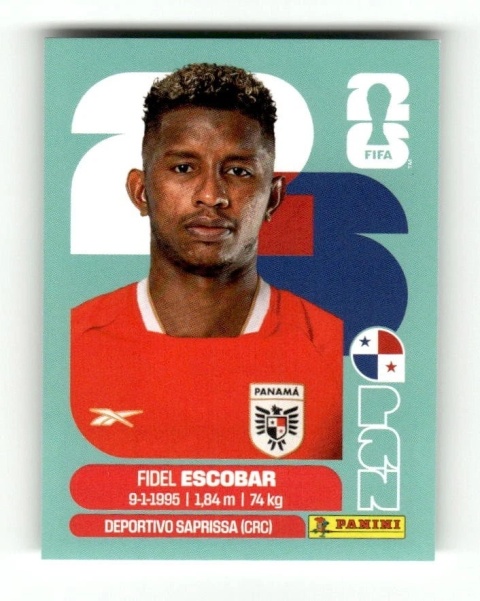 PAN4 Fidel Escobar Panama Base Naklejki FIFA World Cup 2026 Panini