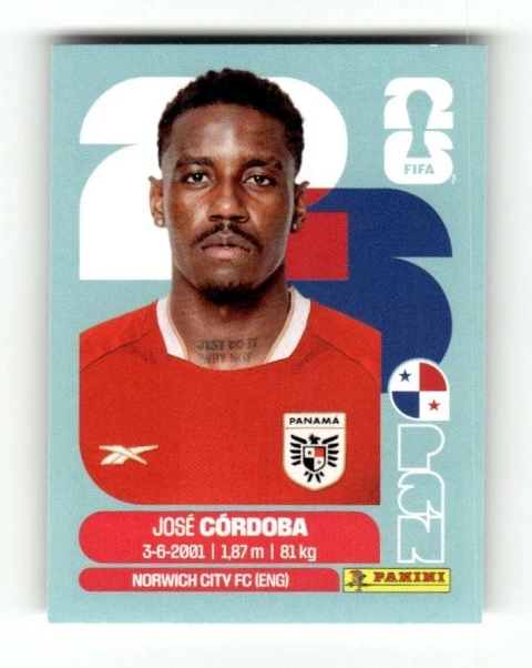 PAN8 Jose Cordoba Panama Base Naklejki FIFA World Cup 2026 Panini