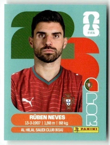 POR11 Ruben Neves Portugalia Base Naklejki FIFA World Cup 2026 Panini