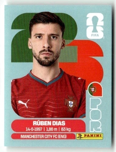 POR4 Ruben Dias Portugalia Base Naklejki FIFA World Cup 2026 Panini