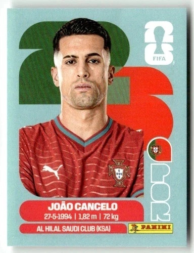 POR5 João Cancelo Portugalia Base Naklejki FIFA World Cup 2026 Panini