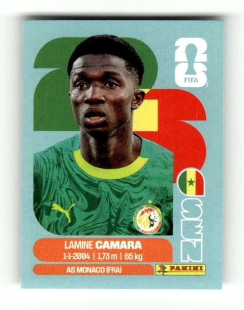 SEN14 Lamine Camara Senegal Base Naklejki FIFA World Cup 2026 Panini
