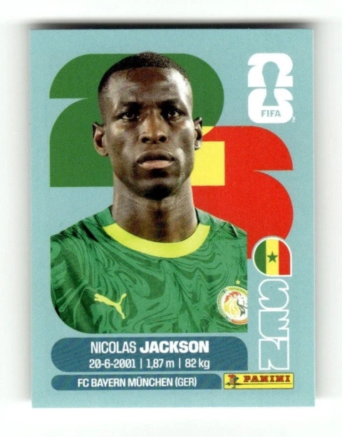 SEN19 Nicolas Jackson Senegal Base Naklejki FIFA World Cup 2026 Panini