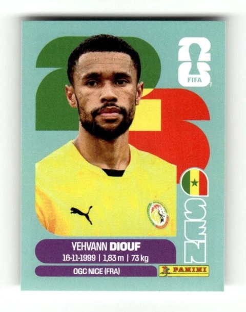 SEN3 Yehvann Diouf Senegal Base Naklejki FIFA World Cup 2026 Panini