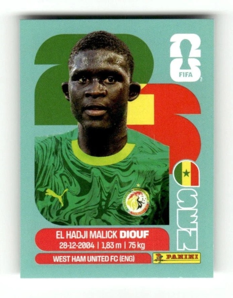 SEN7 El Hadji Malick Diouf Senegal Base Naklejki FIFA World Cup 2026 Panini