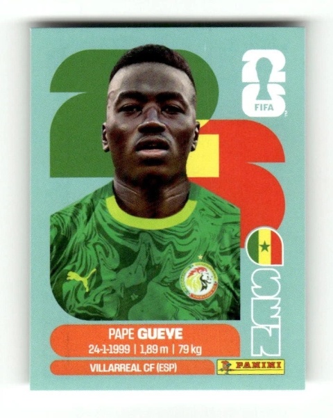SEN11 Pape Gueye Senegal Base Naklejki FIFA World Cup 2026 Panini