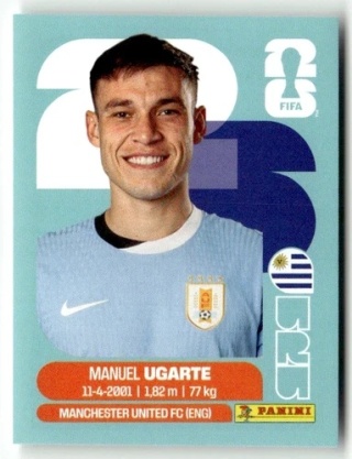 URU14 Manuel Ugarte Urugwaj Base Naklejki FIFA World Cup 2026 Panini