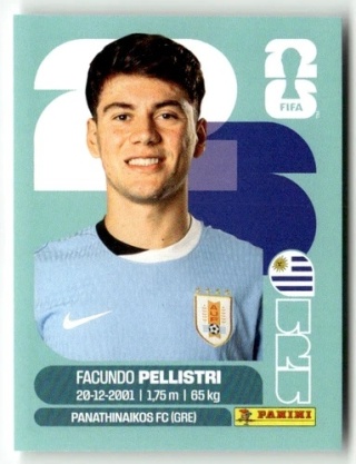 URU20 Facundo Pellistri Urugwaj Base Naklejki FIFA World Cup 2026 Panini
