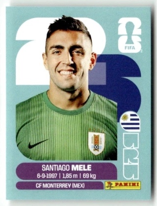 URU3 Santiago Mele Urugwaj Base Naklejki FIFA World Cup 2026 Panini