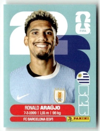 URU4 Ronald Araujo Urugwaj Base Naklejki FIFA World Cup 2026 Panini