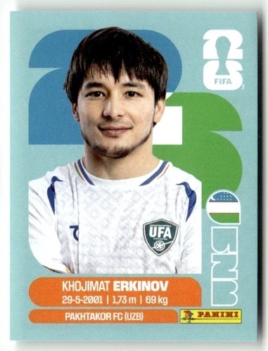 UZB15 Khojimat Erkinov Uzbekistan Base Naklejki FIFA World Cup 2026 Panini