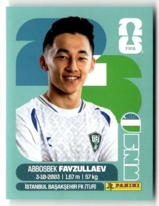 UZB20 Abbosbek Fayzullaev Uzbekistan Base Naklejki FIFA World Cup 2026 Panini