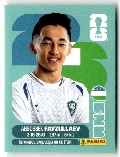 UZB20 Abbosbek Fayzullaev Uzbekistan Base Naklejki FIFA World Cup 2026 Panini