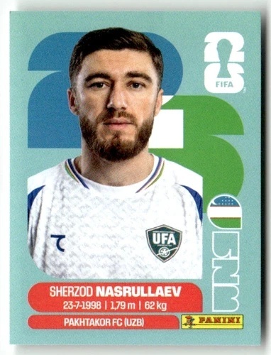 UZB4 Sherzod Nasrullaev Uzbekistan Base Naklejki FIFA World Cup 2026 Panini