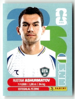 UZB7 Rustamjon Ashurmatov Uzbekistan Base Naklejki FIFA World Cup 2026 Panini