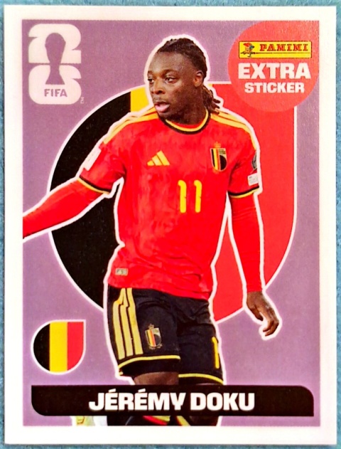 JD Jérémy Doku Belgia Extra / Base Naklejki FIFA World Cup 2026 Panini