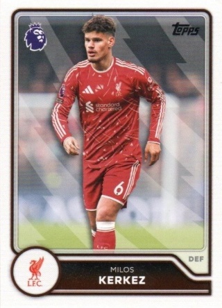 163 Milos Kerkez Liverpool Base Topps Premier League 2026/27