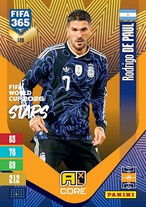 189 Rodrigo de Paul Argentina FIFA World Cup 2026 Stars FIFA 365 2027