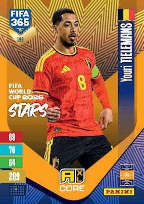 190 Youri Tielemans Belgium FIFA World Cup 2026 Stars FIFA 365 2027