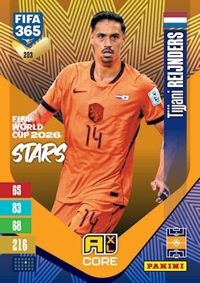 203 Tijjani Reijnders Netherlands FIFA World Cup 2026 Stars FIFA 365 2027