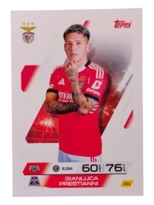 211 Gianluca Prestianni Benfica Base Match Attax 2025/26