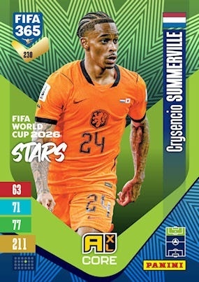 230 Crysencio Summerville Netherlands FIFA World Cup 2026 Stars FIFA 365 2027