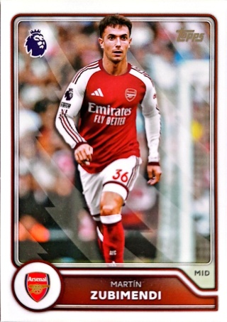 26 Martín Zubimendi Arsenal Base Topps Premier League 2026/27