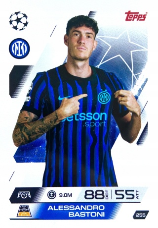 255 Alessandro Bastoni Inter Base Match Attax 2025/26