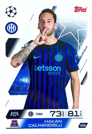 259 Hakan Çalhanoğlu Inter Base Match Attax 2025/26