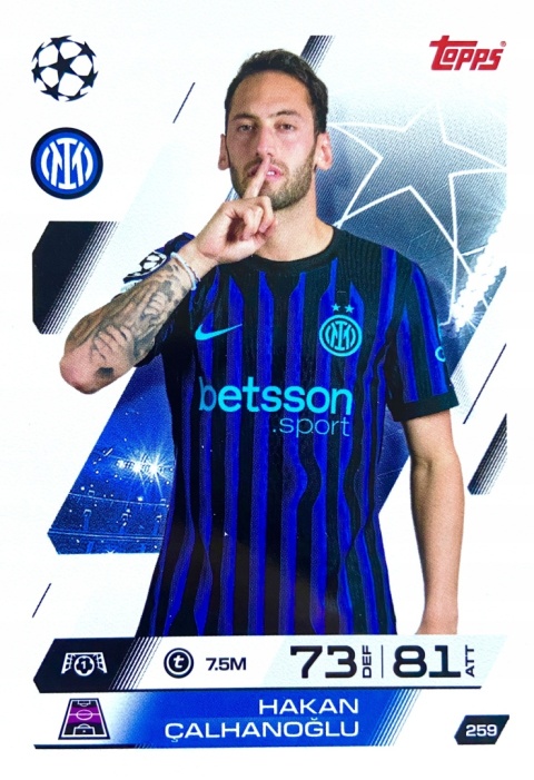 259 Hakan Çalhanoğlu Inter Base Match Attax 2025/26
